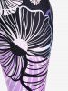 Legging Corsaire à Imprimé Fleuri en Blocs de Couleurs de Grande Taille - Violet clair 5x | US 30-32