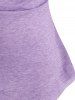 Plus Size Heather Curved Hem Faux Twinset T Shirt -  