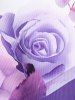 Plus Size Colorblock Floral Print Lace Panel Tank Top -  