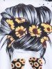 Plus Size Sunflower Girl Hair Print Tee -  
