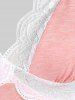 Plus Size Plunge Lace Panel Lingerie Babydoll Set -  