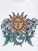 Unisex Cartoon Sun Flower Printed Short Sleeves Tee -  