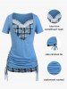 Plus Size & Curve Cinched Plaid 2 in 1 Tee -  