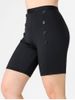 Plus Size & Curve High Waisted Solid Buttons Swim Shorts -  