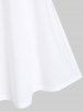 Ensemble de T-shirt en Blocs de Couleurs de Grande Taille à Col Oblique et de Débardeur - Blanc 4X | US 26-28