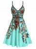 Plus Size Flower Print Slip Dress -  