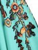 Plus Size Flower Print Slip Dress -  