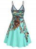 Plus Size Flower Print Slip Dress -  