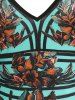 Plus Size Flower Print Slip Dress -  