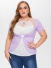 Plus Size Crochet Tank Top and O Ring Tee -  