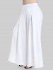 Pantalon Culotte à Jambe Large à Taille Haute de Grande Taille - Blanc M | US 10