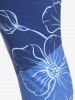 Legging Corsaire à Imprimé Fleur en Blocs de Couleurs de Grande Taille - Bleu profond L | US 12