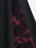 Mini Jupe Ligne A Gothique Bicolore Panneau en Dentelle de Grande Taille à Lacets - Noir 3x | US 22-24