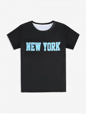 T-shirt Décontracté Unisexe à Imprimé Lettre NEW YORK  - BLACK - 6XL