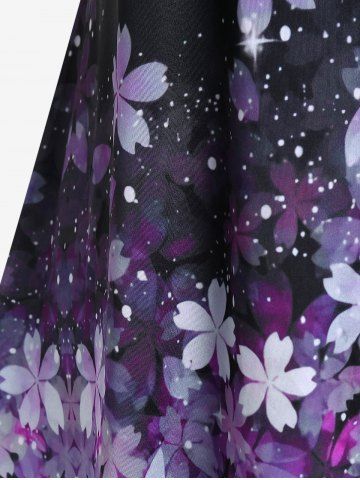 Plus Size Sakura Flower Printed Short Sleeves Tee