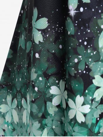 Plus Size Sakura Flower Printed Short Sleeves Tee