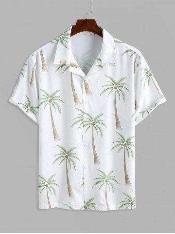 Palm Coconut Tree Vacation Hawaii Shirt - WHITE - L