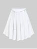 Plus Size Heart Chains Mini Pleated Skirt -  