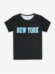 T-shirt Décontracté Unisexe à Imprimé Lettre NEW YORK - Noir 3XL