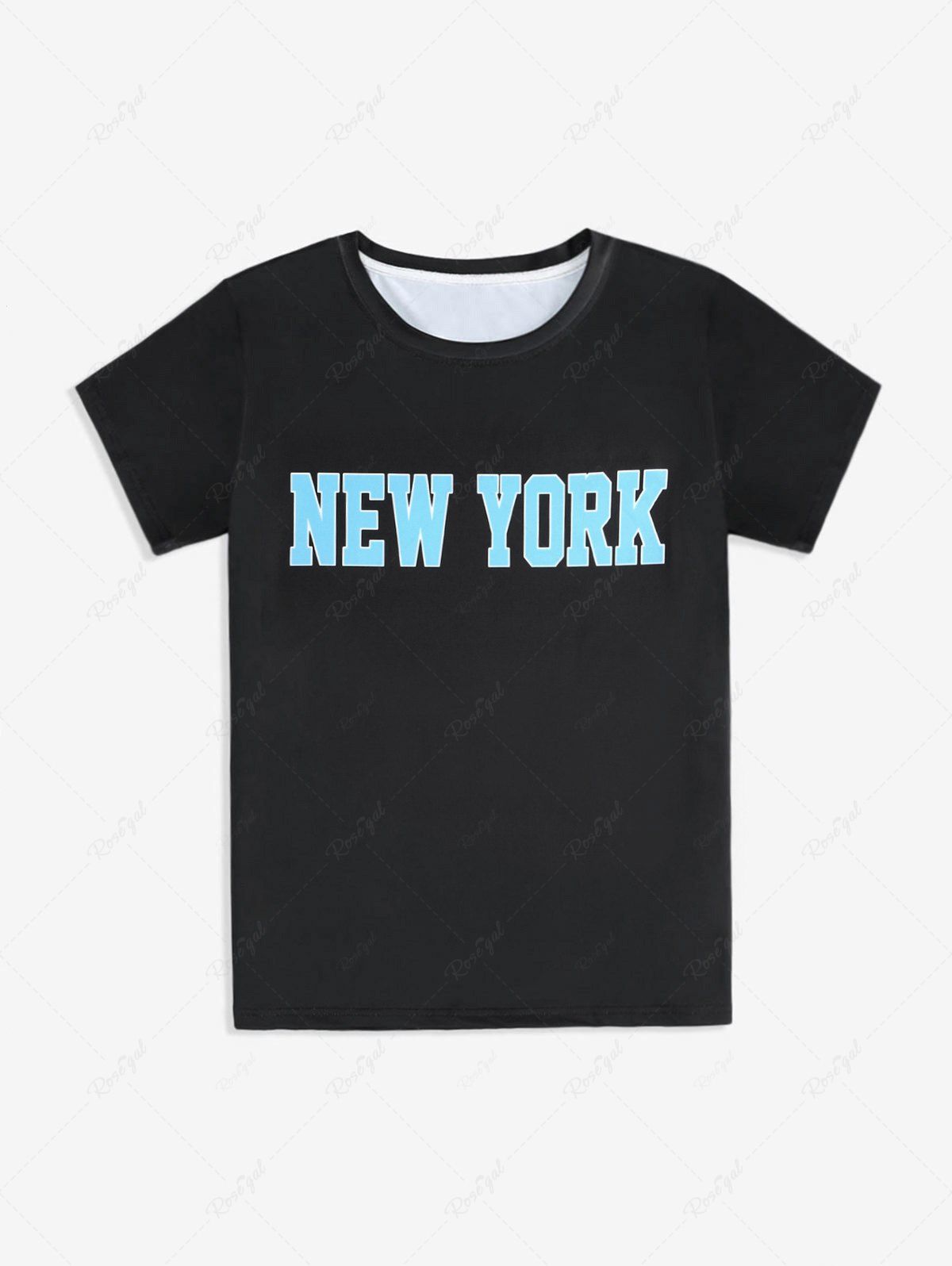 Cheap Casual Letter NEW YORK Print Unisex Tee  