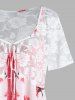 Ensemble de Haut Fleur Panneau en Dentelle Transparente et de Haut à Bretelle - Rose clair 5x | US 30-32
