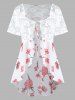 Ensemble de Haut Fleur Panneau en Dentelle Transparente et de Haut à Bretelle - Rose clair 5x | US 30-32