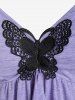 Plus Size Drop Flounce Butterfly Applique Backless Tank Top -  