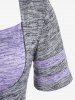 Plus Size Colorblock Space Dye 2 In 1 Tunic Tee -  