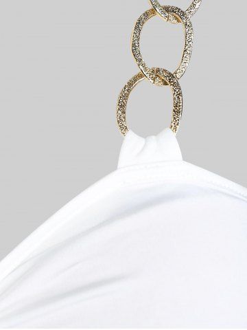 Plus Size Chains Two Tone Backless Tank Top