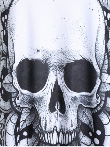 Plus Size Gothic Crisscross Skull Print Dress