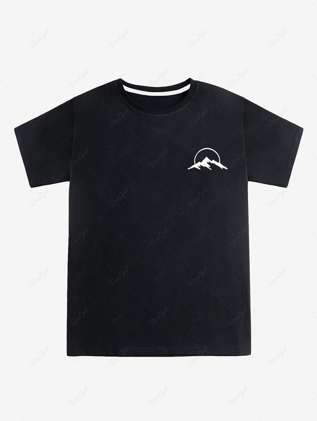 T-shirt Simple Unisexe à Manches Courtes Noir 2XL