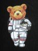 T-shirt Unisexe Graphique à Imprimé Ours Astronaute - Noir 4XL