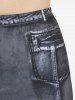 Legging Corsaire à Imprimé 3D Jean à Taille Haute de Grande Taille - Gris L | États-Unis 12