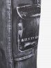 Legging Corsaire à Imprimé 3D Jean à Taille Haute de Grande Taille - Gris 1X | US 14-16