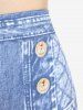 Legging Corsaire à Imprimé 3D Jean à Taille Haute de Grande Taille - Bleu clair 5x | US 30-32