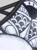 Plus Size Gothic Crisscross Skull Print Dress -  