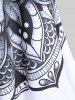 Plus Size Gothic Crisscross Skull Print Dress -  