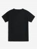 T-shirt Unisexe à Imprimé Lettre à Manches Courtes - Noir XL