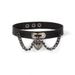 Gothic PU Leather Adjustable Chain Choker -  