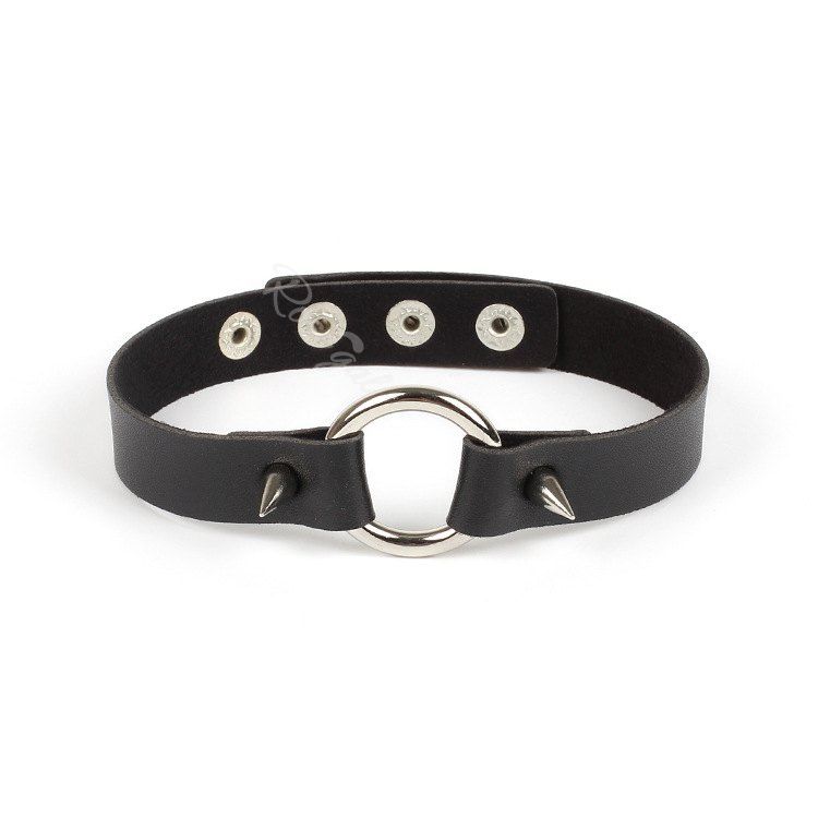 Outfits Gothic Rivet PU Adjustable Leather Choker  