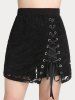 Lace-up Ruched Zip Up Colorblock Tank Top and Lace Up Solid Shorts Plus Size Summer Outfit -  
