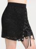 Lace-up Ruched Zip Up Colorblock Tank Top and Lace Up Solid Shorts Plus Size Summer Outfit -  