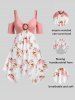 Plus Size Cold Shoulder O Ring Floral Print Handkerchief Dress -  