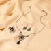 4Pcs Gothic Spider Pendant Necklace Earrings and Ring Accessory Set -  