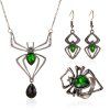 4Pcs Gothic Spider Pendant Necklace Earrings and Ring Accessory Set -  