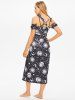 Vintage Sun Moon Star Print Slit Tied Wrap Beach Sarong -  
