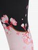 Plus Size Floral Colorblock Capri Leggings -  