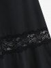 Plus  Size Lace Panel Cold Shoulder Maxi Dress -  