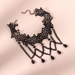 Vintage Gothic Chain Lace Pendant Choker Necklace