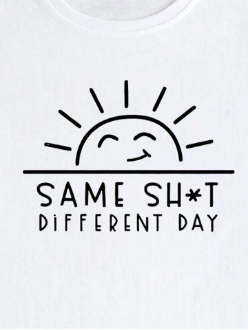 Sun Letter Print Unisex Graphic Tee